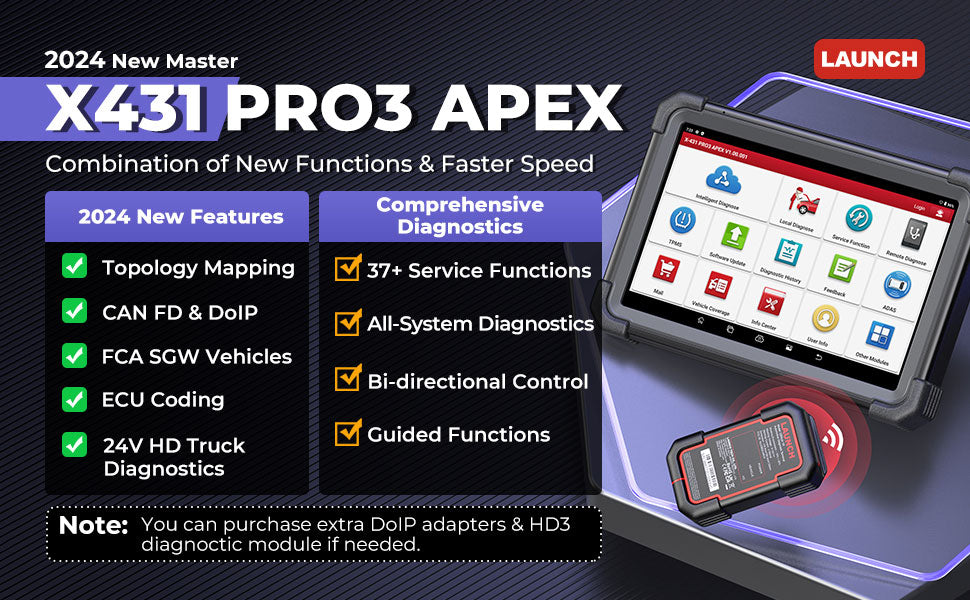 Launch X431 full hd for car/truck/earthmoving/bike 12 and 24 volt
